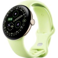 Google Pixel Watch 4 41 мм (глянцевый золотистый/лемонграсс, спортивный силиконовый ремешок)
