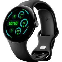 Google Pixel Watch 3 LTE 45 мм (черный матовый/обсидиан, спортивный силиконовый ремешок)