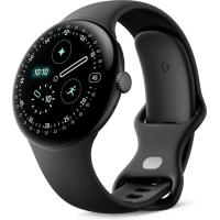 Google Pixel Watch 4 LTE 45 мм (черный матовый/обсидиан, спортивный силиконовый ремешок)