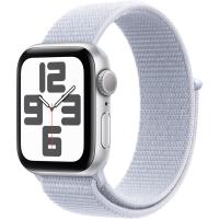 Apple Watch SE 2 40 мм (алюминиевый корпус, серебристый/голубой, нейлоновый ремешок)
