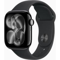 Apple Watch Series 11 46 мм (алюминиевый корпус, черный/черный, спортивный силиконовый ремешок S/M)