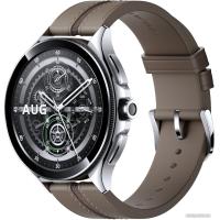 Xiaomi Watch 2 Pro LTE (серебристый, с коричневым кожаным ремешком, международная версия)